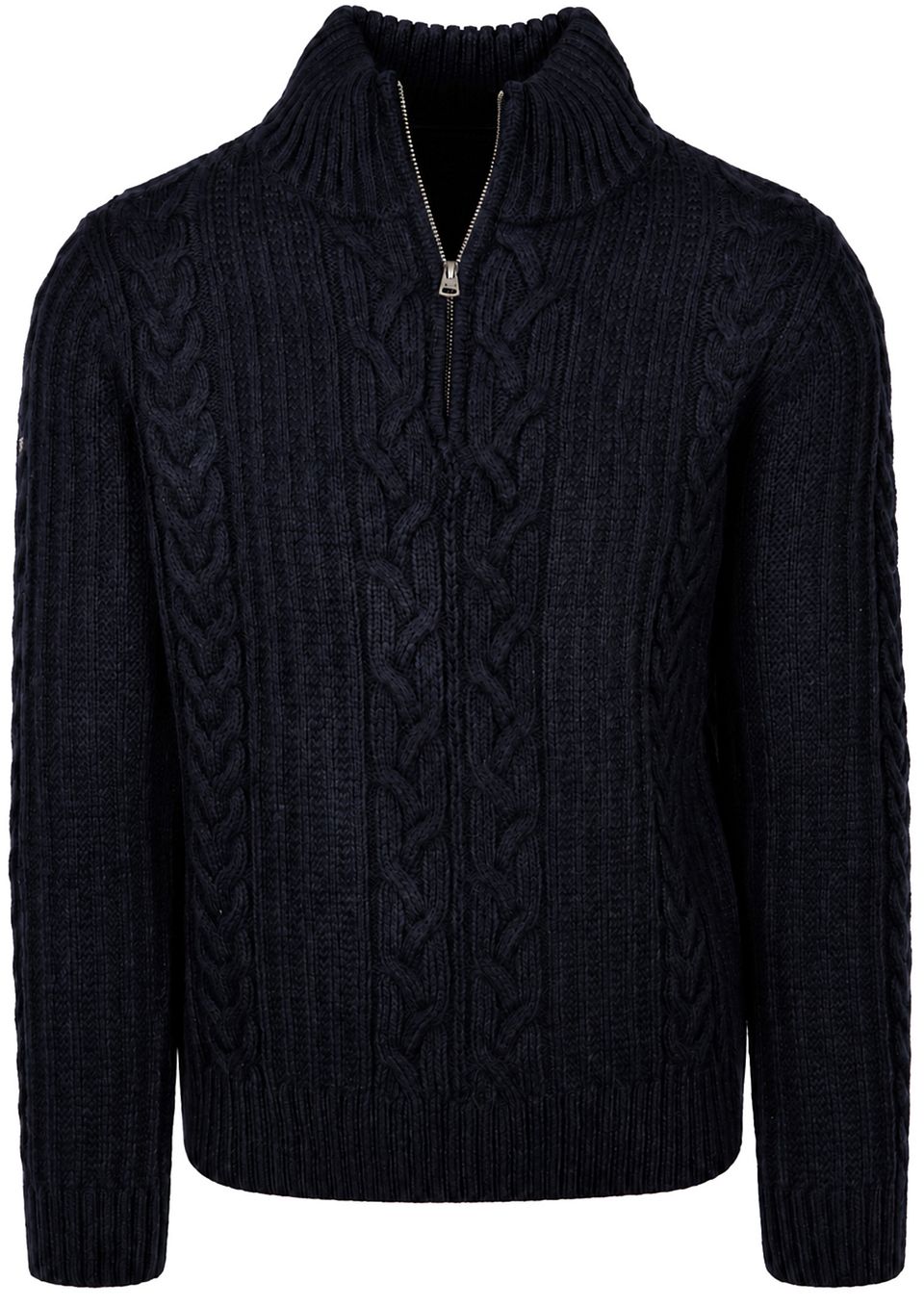 Half Zip Pullover Jacob Cable Blå Mörkblå Storlek