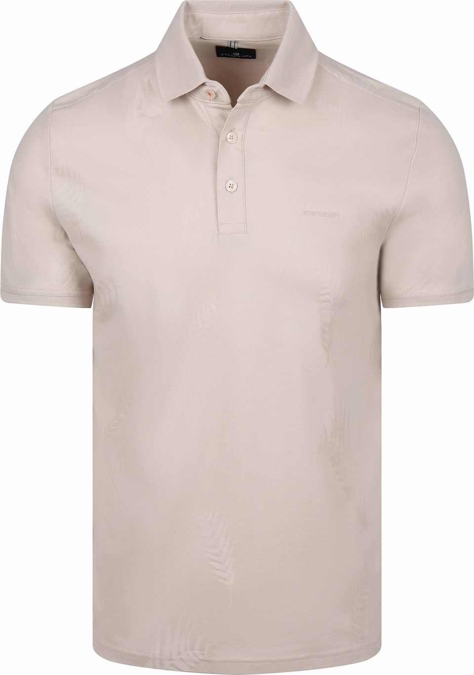 Polo Piqué Bladmönster Råvit Off-White Storlek
