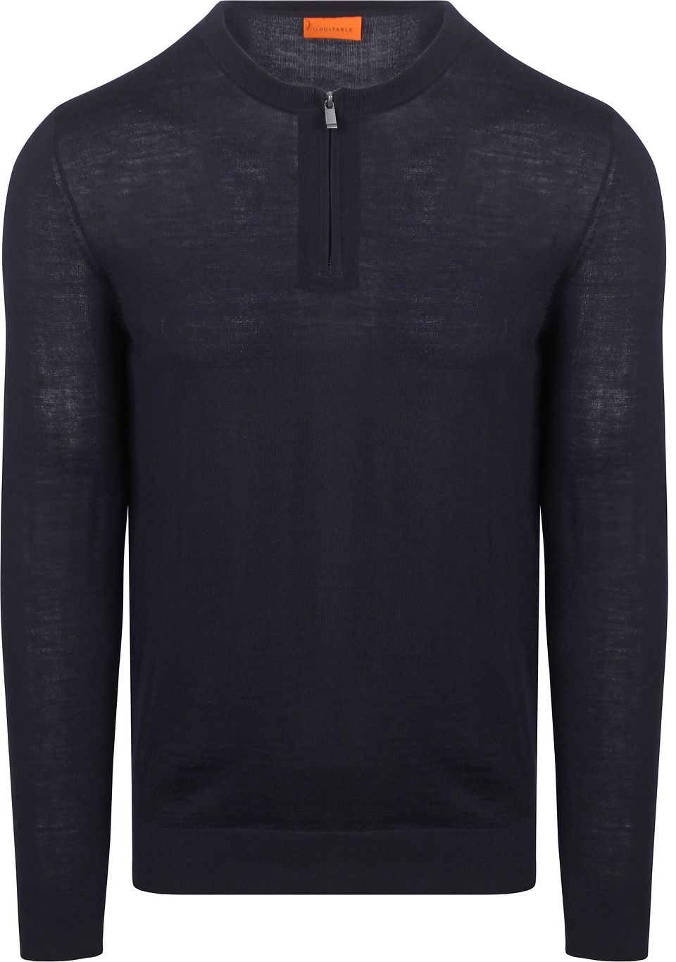Crew Zip Merino Mörkblå Blå Storlek