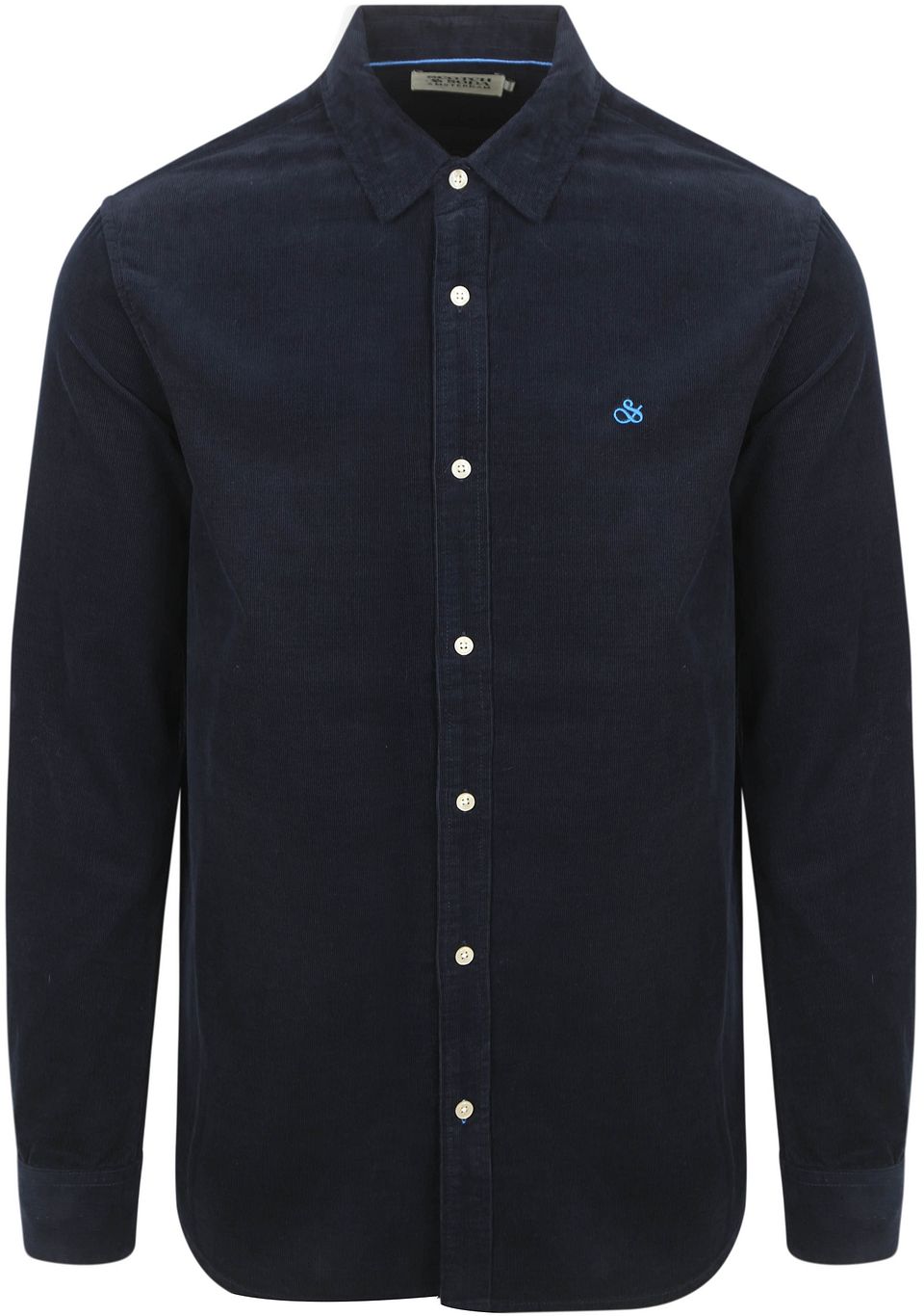 Scotch & Soda Solid Corduroy Skjorta Svart Blå Mörkblå Storlek