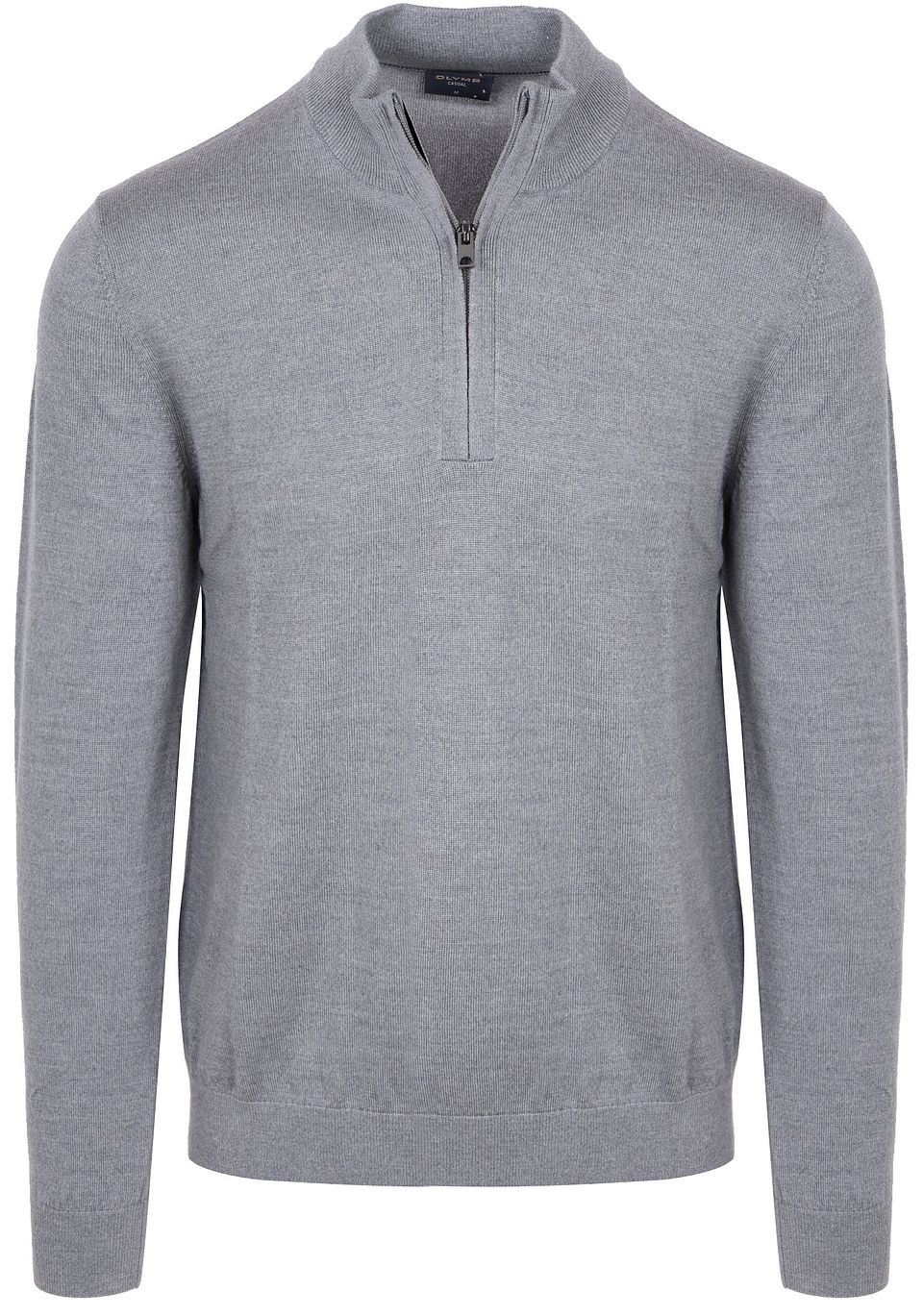 Half Zip Tröja Ull Grå Storlek