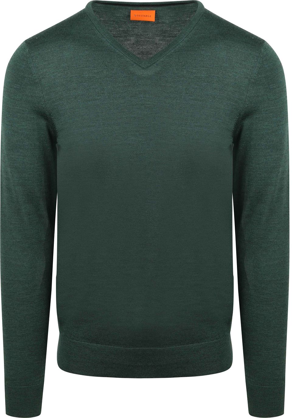 Merino Pullover V-ringning Racing Green Grön Mörkgrön Storlek