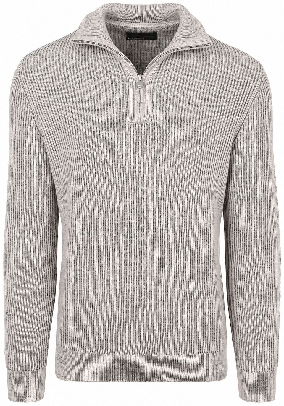 Pullover Half Zip Light Grå Beige Storlek