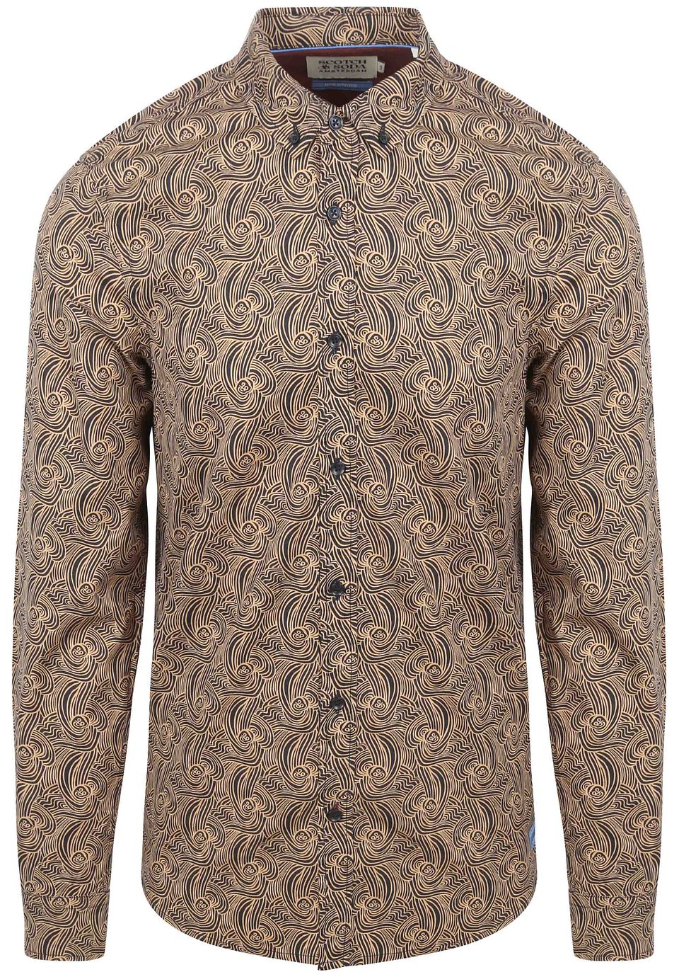 Skjorta Tryck Beige Storlek