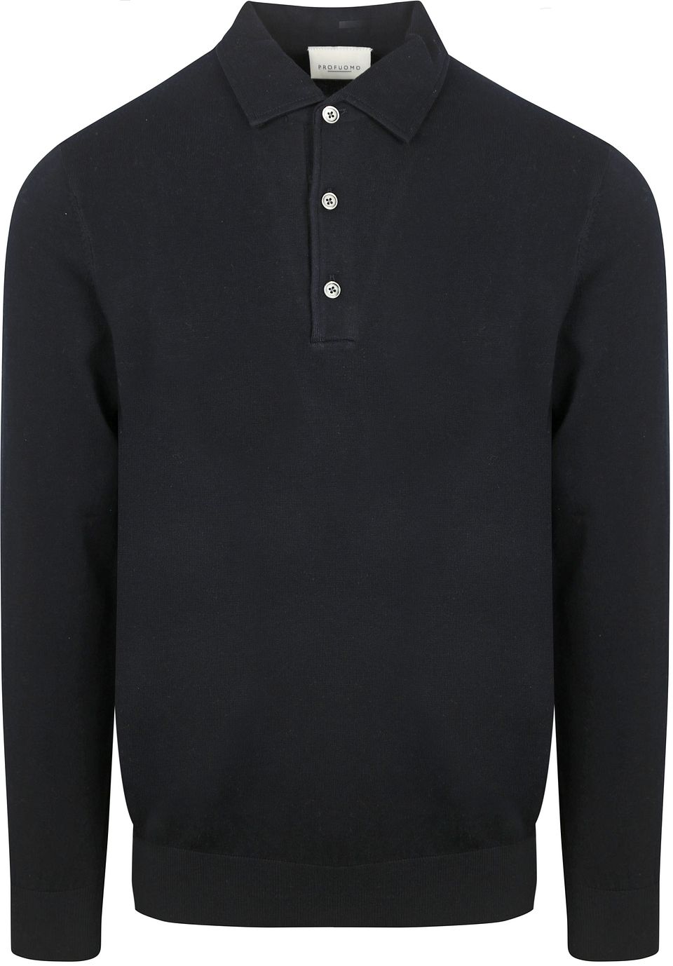 Långärmad Piké Luxury Basic Navy Blå Mörkblå Storlek