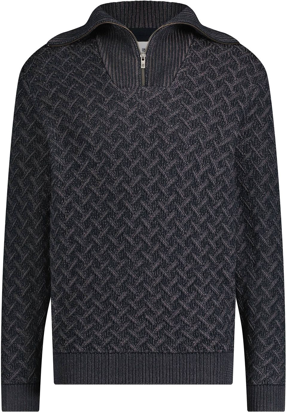 Half-Zip Tröja Melerad Marinblå Blå Mörkblå Storlek