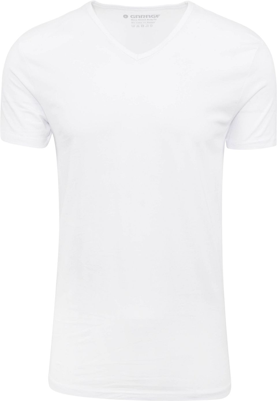Stretch Basic vit V-ringad t-shirt Vit Storlek