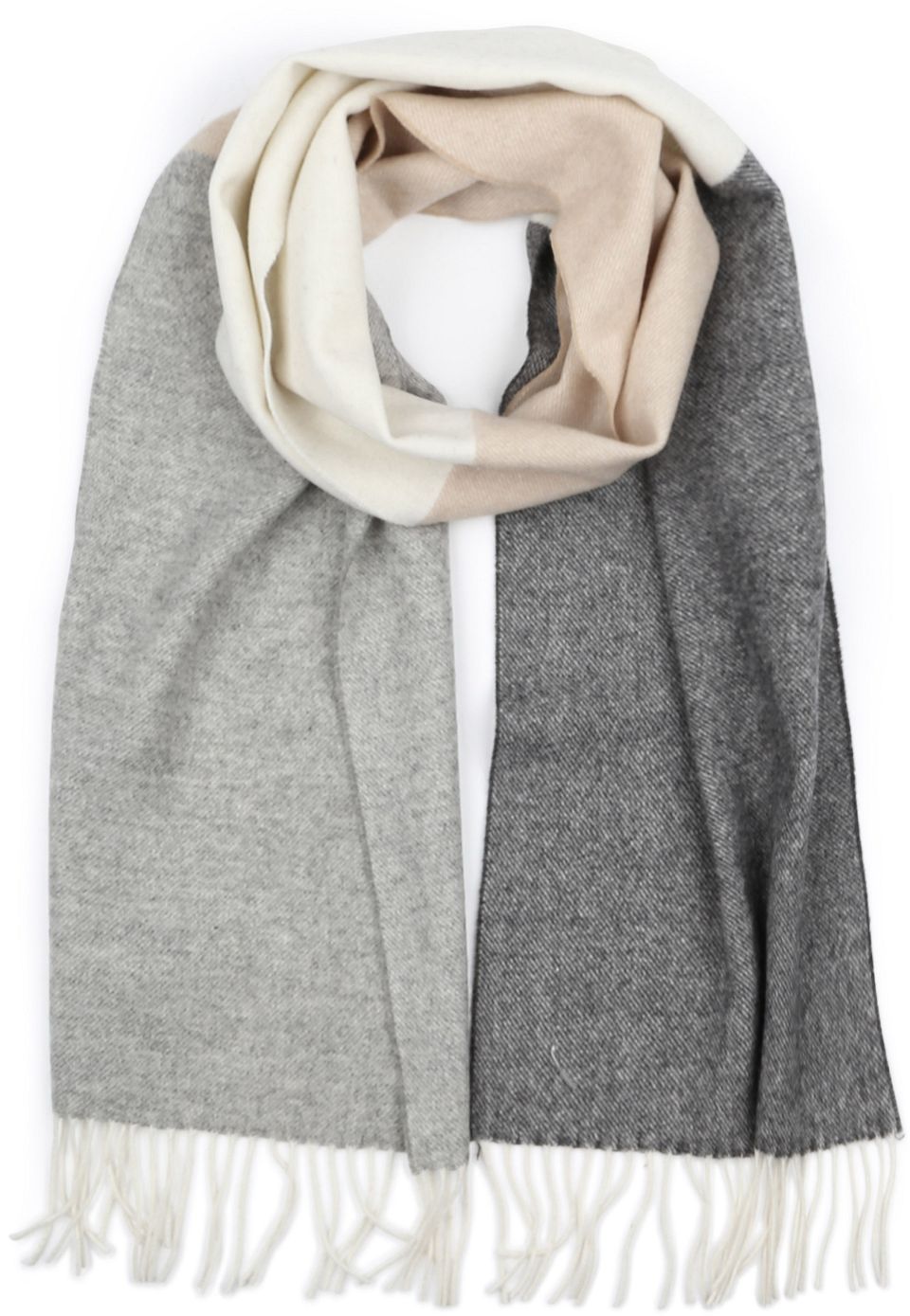 Scarf Lambswool Gray Mångfärgad Grå Beige Off-White