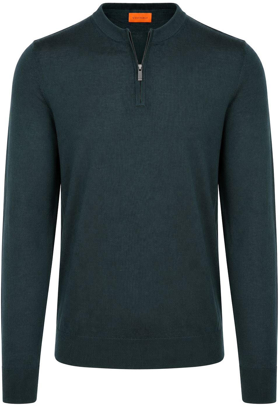 Crew Zip Merinotröja Dark