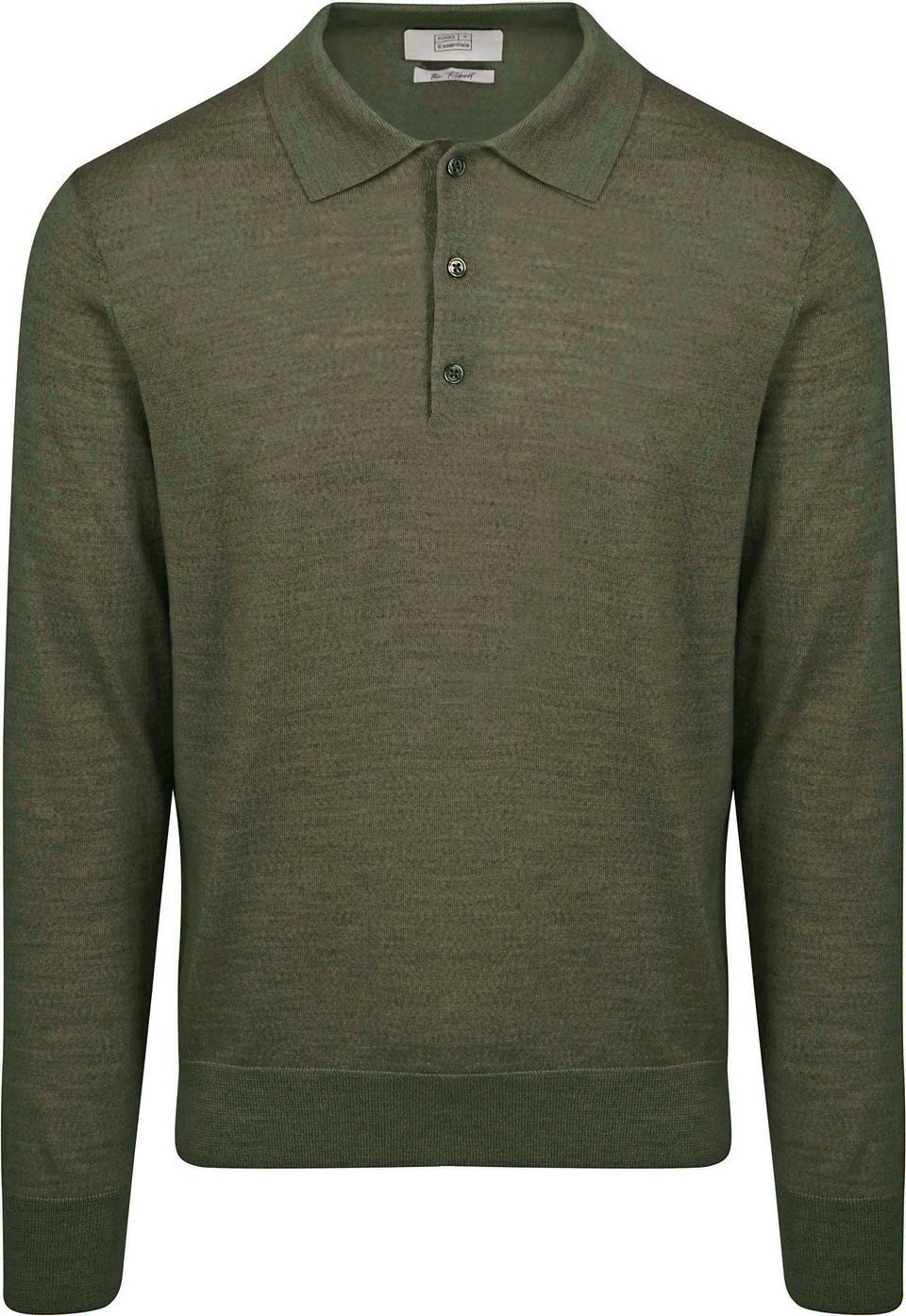 The Robert Långärmad Polotröja Merino Armégrön