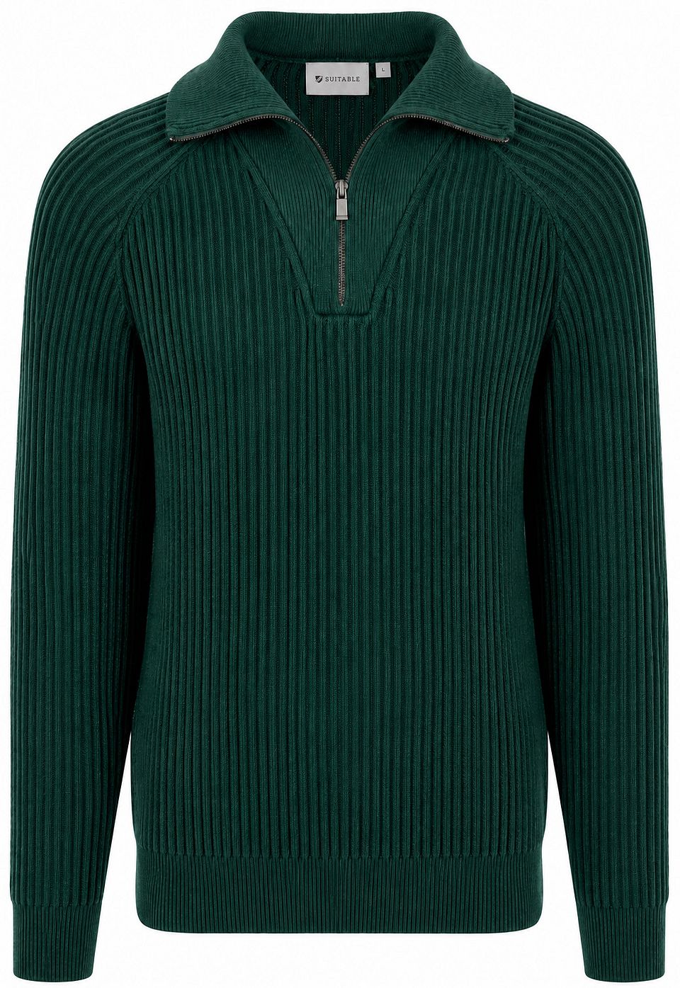 Half Zip Pullover Sailor Ullblandning Grön Mörkgrön Storlek
