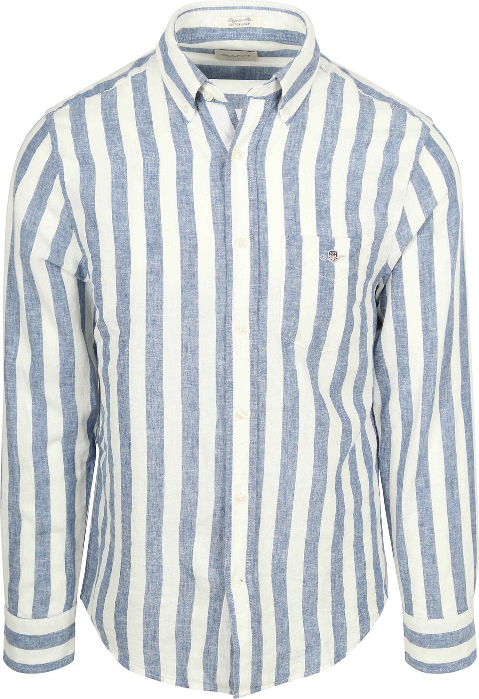 Cotton Linen Skjorta Randig
