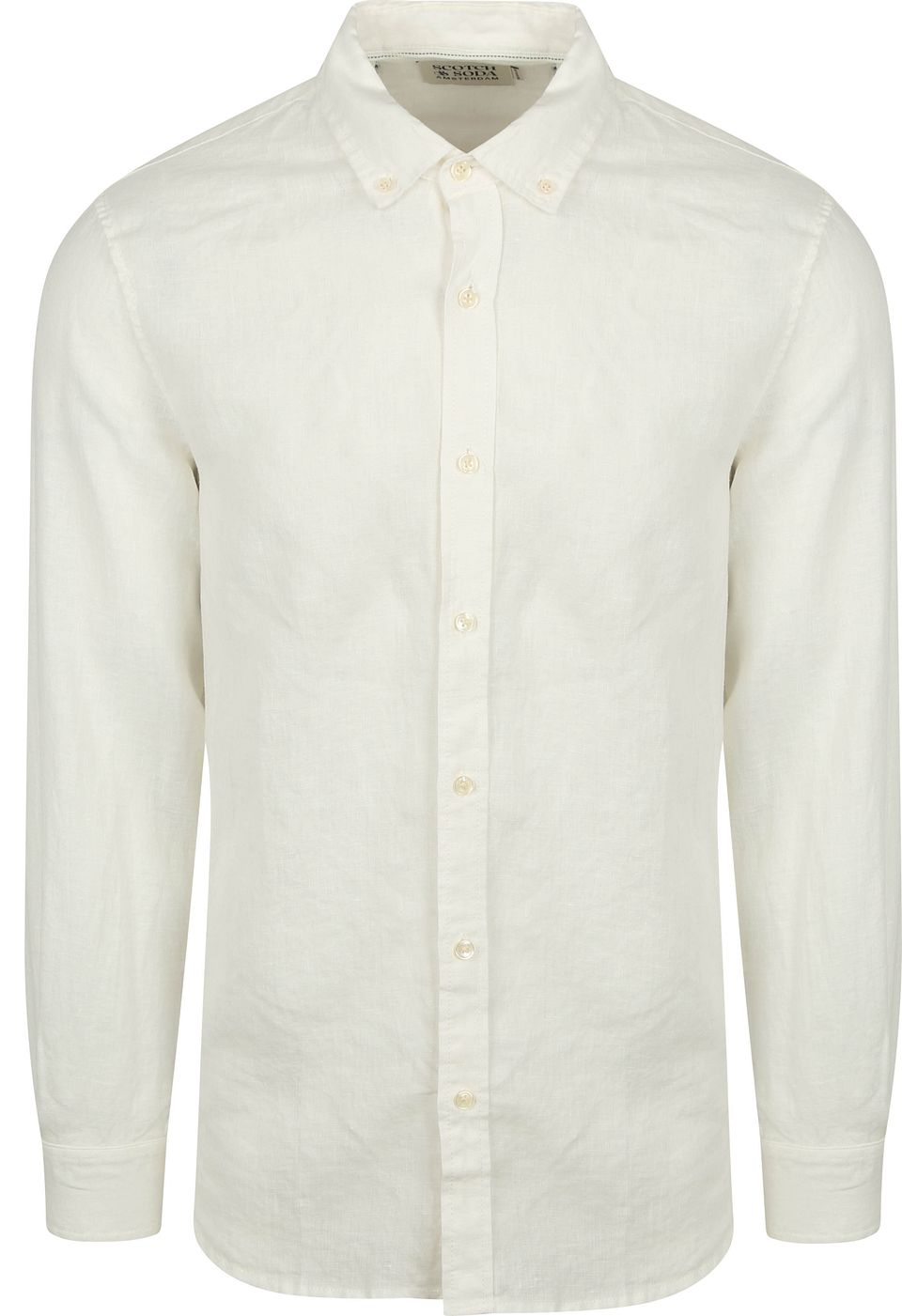 Linne Skjorta Vit Beige Off-White Storlek