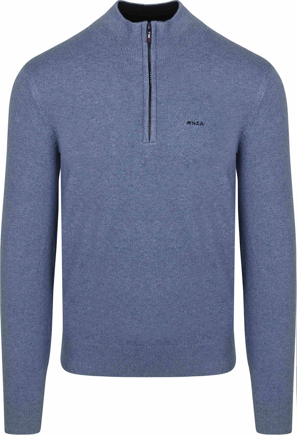 NZA Half Zip Tröja Christopher Melange Mjuk Blå Storlek