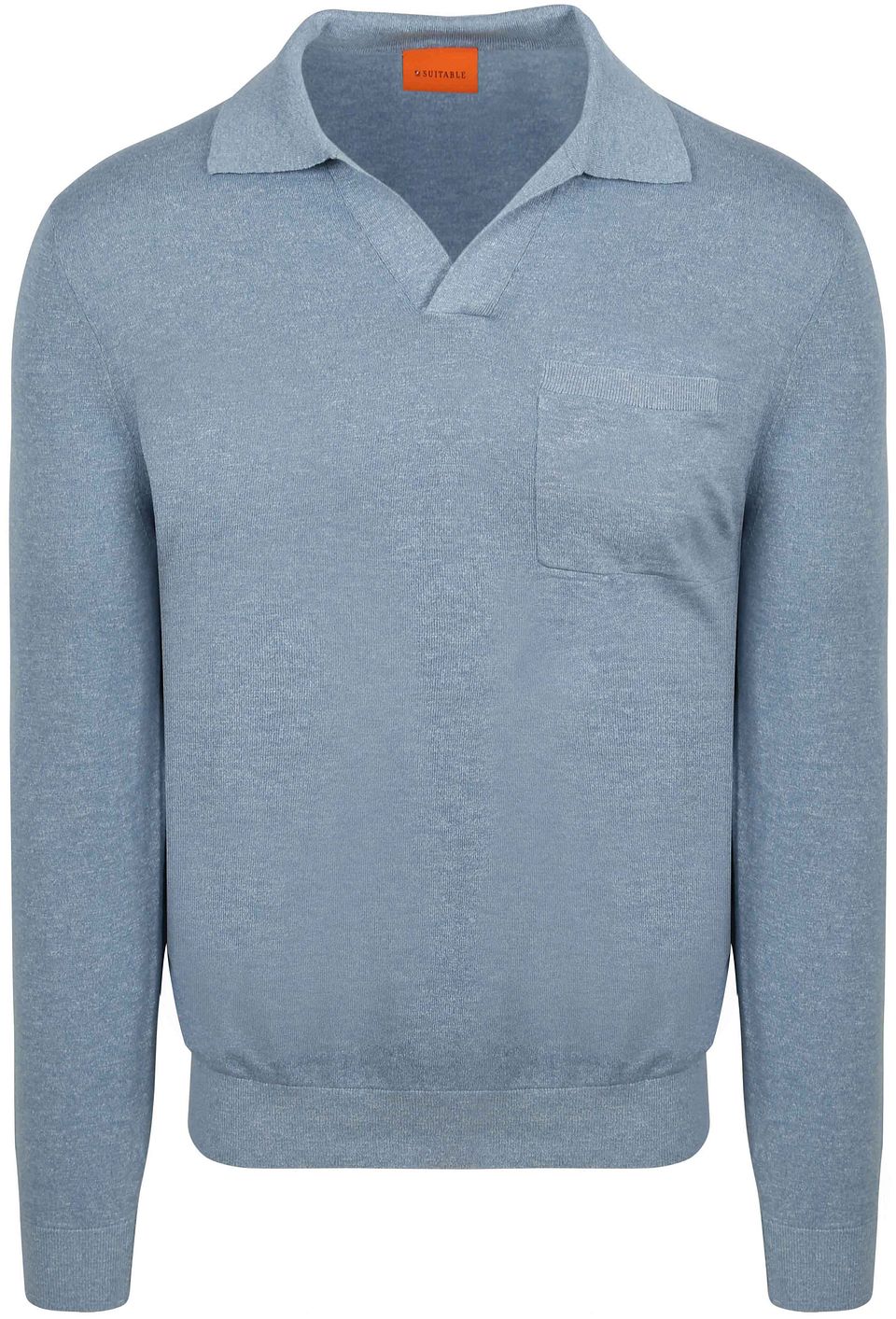 Långärmad Stickad Polo Riva Pocket
