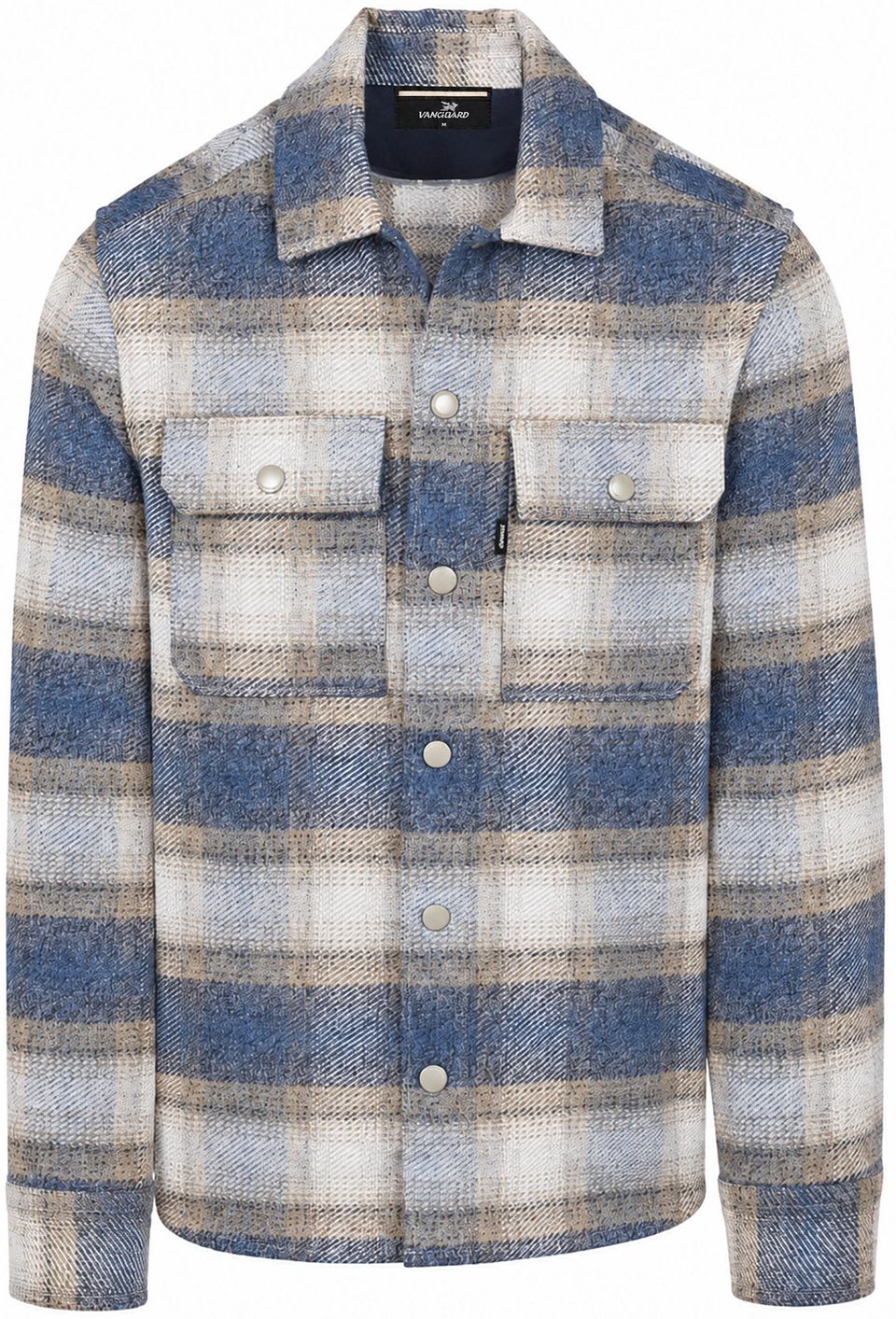 Overshirt Brushed Rutig Blå Beige