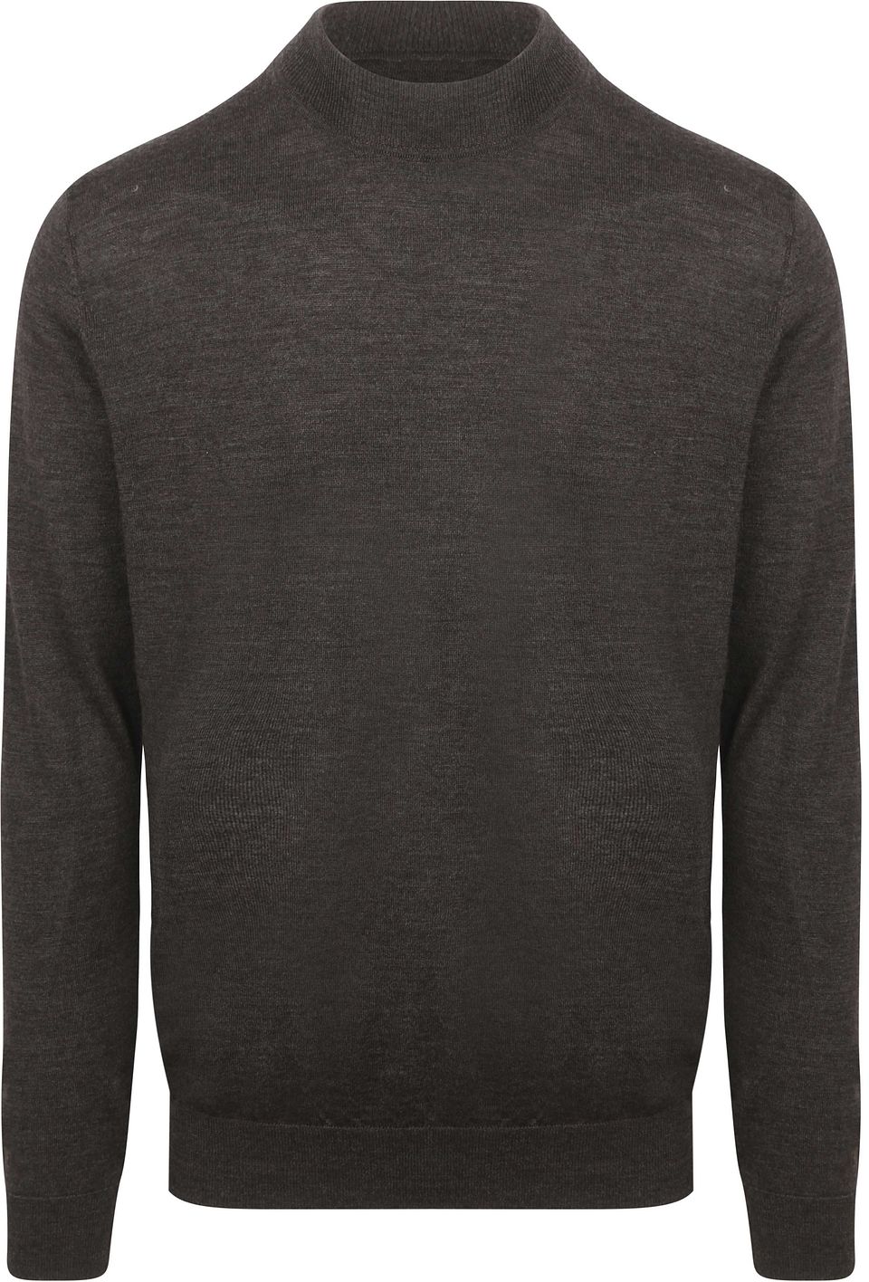 Tröja med polokrage Merino Mörkbrun Brun Storlek