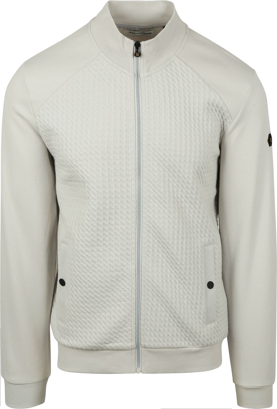 Väst med Dragkedja Jacquard Kritstreck Grå Off-White Storlek