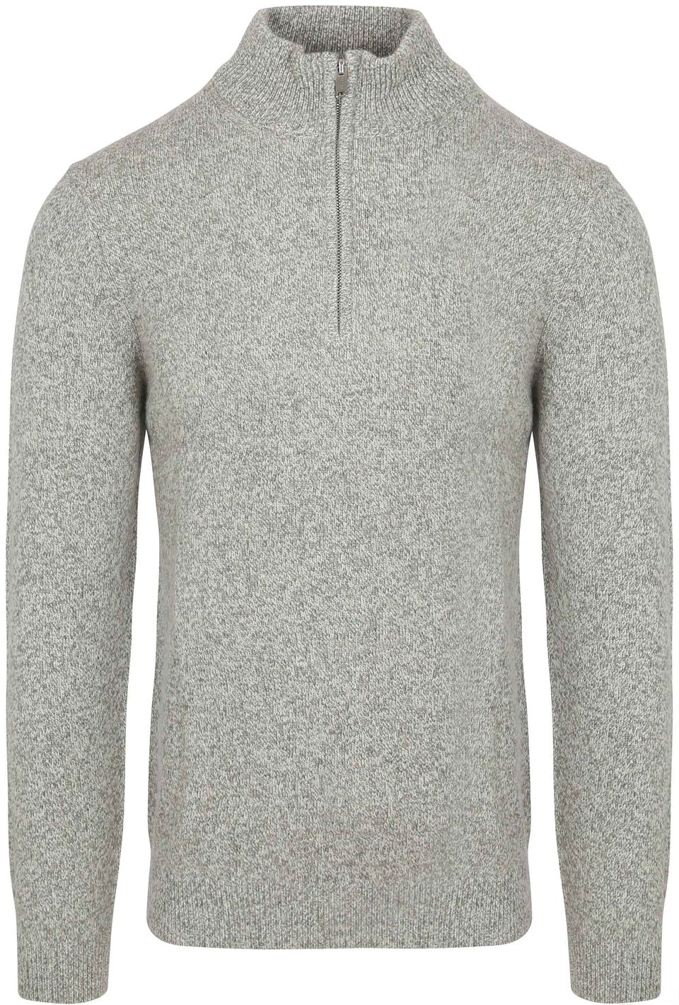Half Zip Pullover Lammull Melerad Grå Storlek