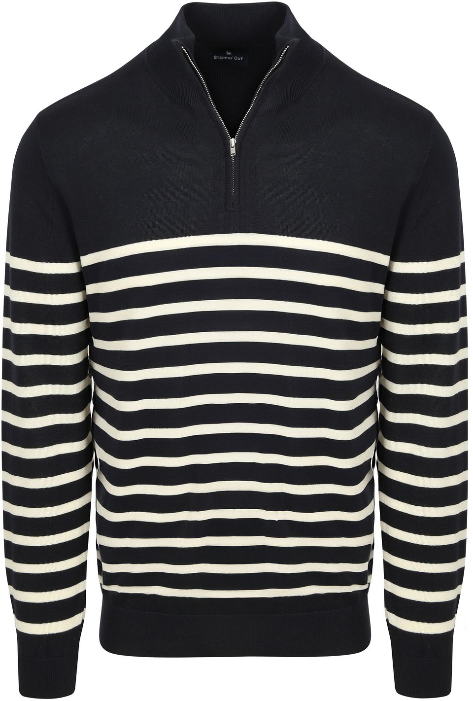 Halvzip Tröja Breton Stripe Marinblå Blå Mörkblå Storlek