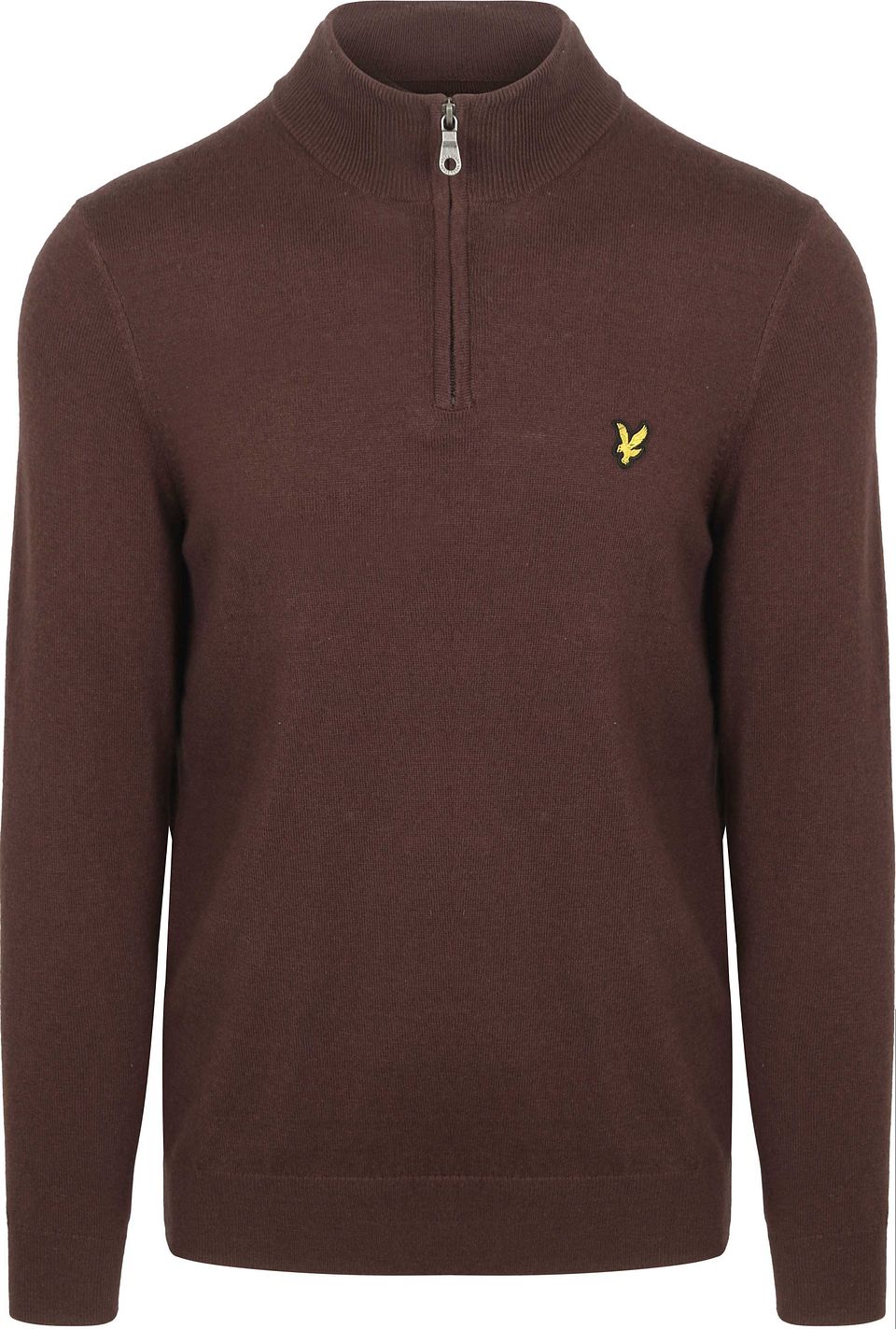 Lyle & Scott Halvzip Tröja i Merinoull Espresso Brun Storlek