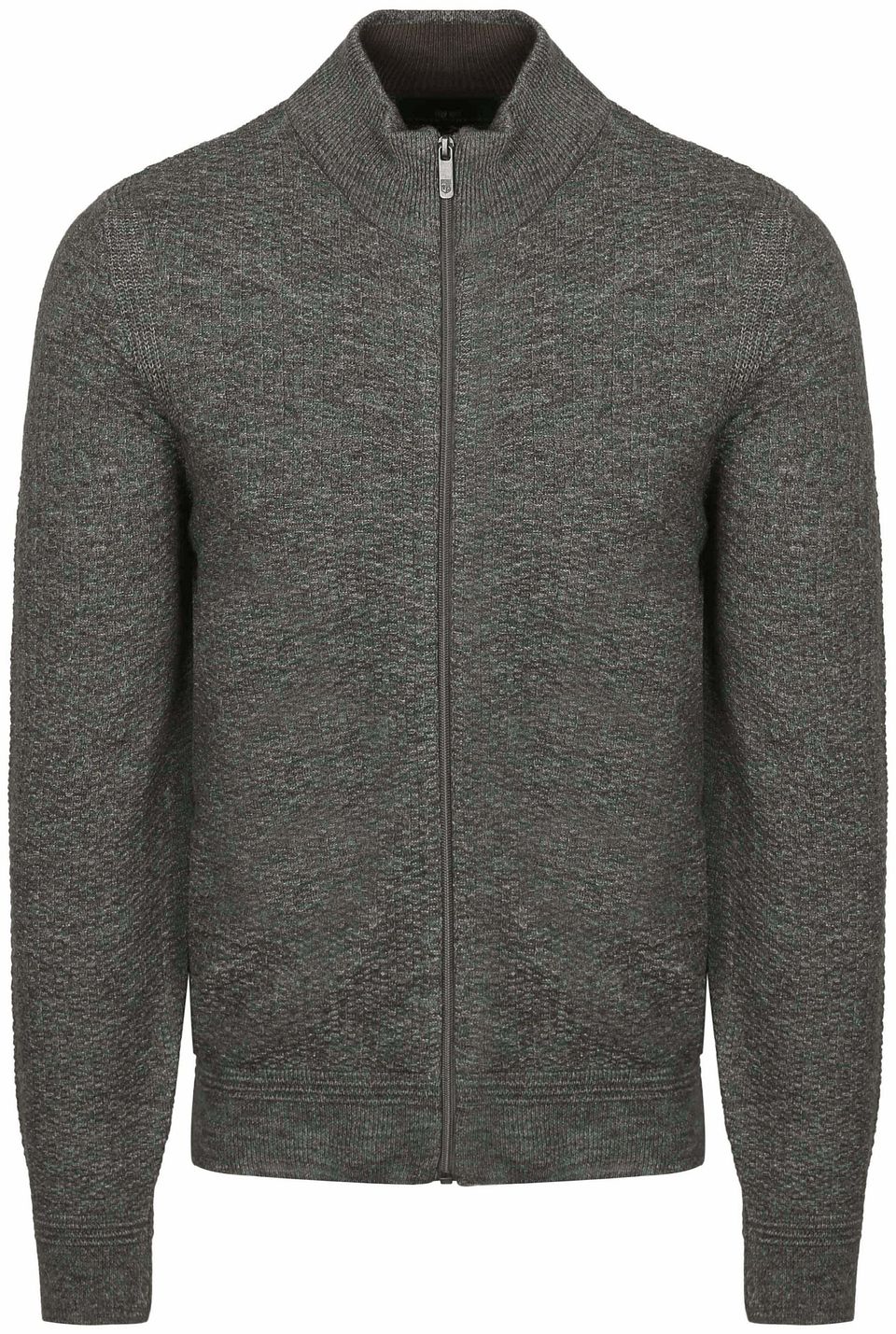 Cardigan Struktur Melange Grön Storlek
