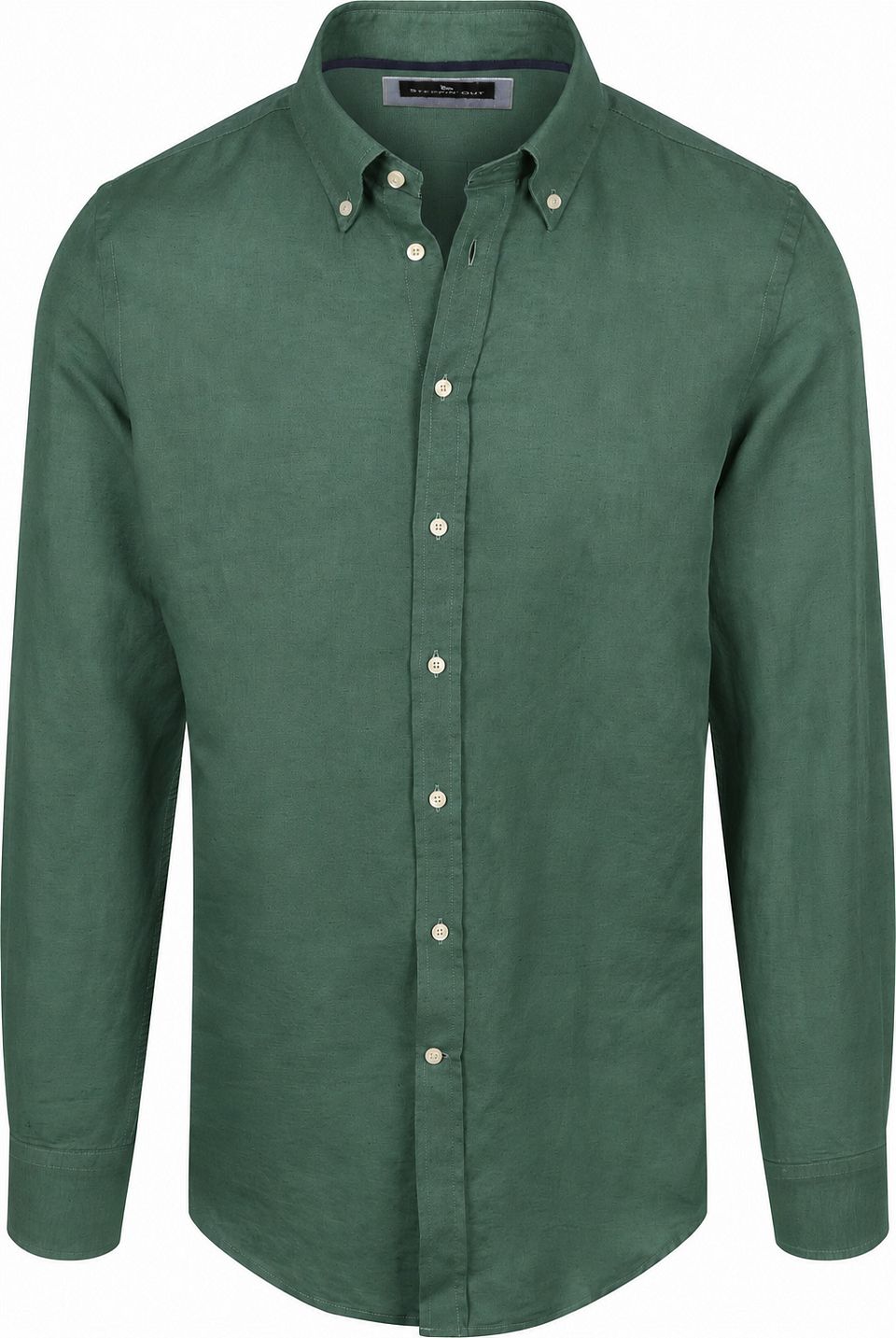 steppin-out-skjorta-linen-cotton-morkgron Grön Mörkblå Storlek