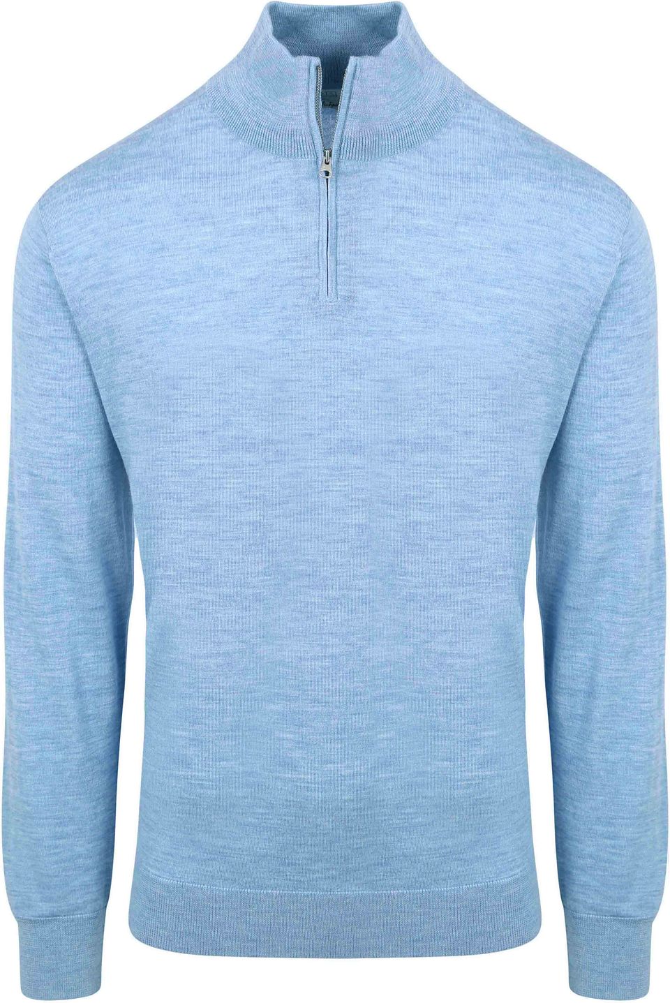 King Essentials The Michael Half Zip Pull Merino Lichtblauw