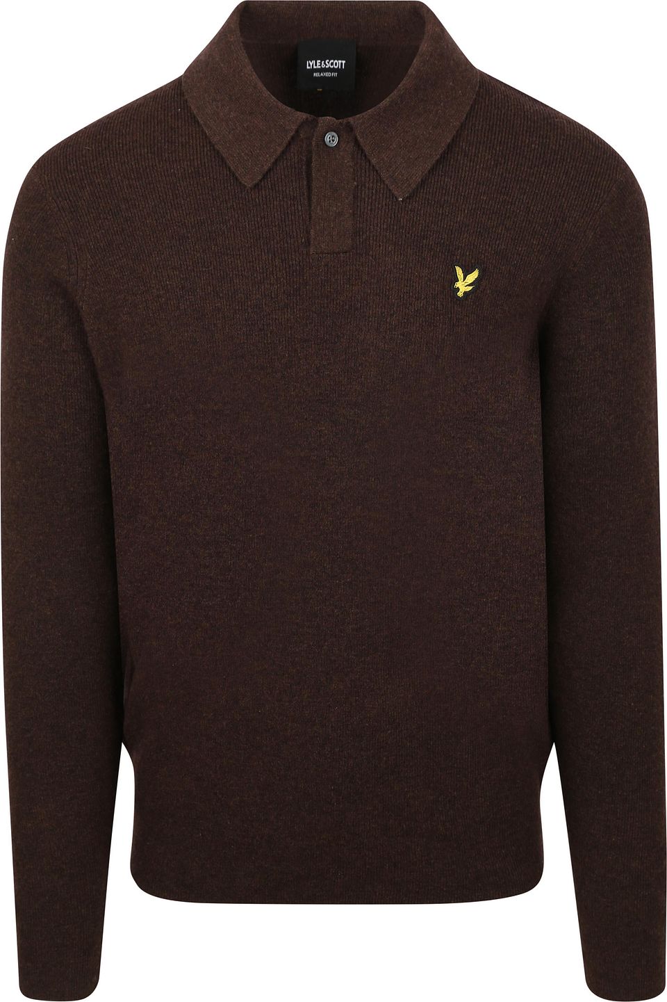 Lyle & Scott Långärmad Pikétröja Lammull Brun Storlek