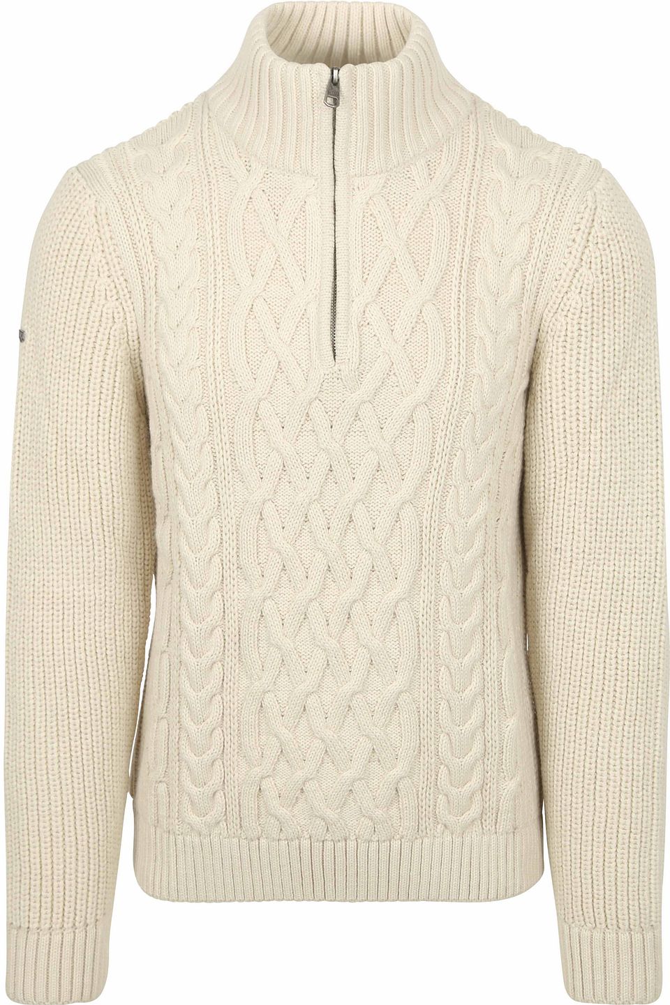 Tröja Halvzip Jacob Cable Ecru Off-White Vit Storlek