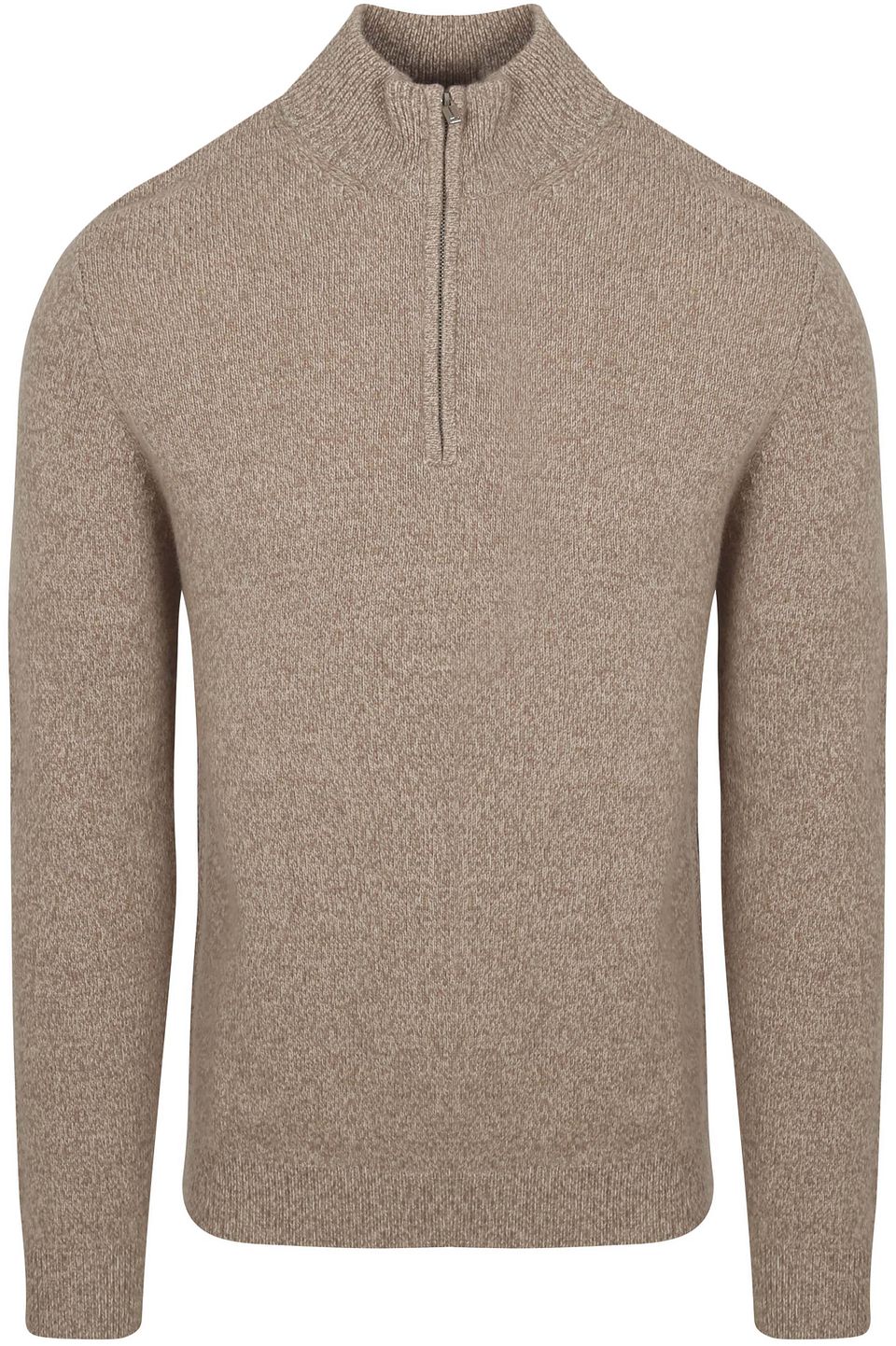 Half Zip Pullover Wool Blend Sand Beige Storlek
