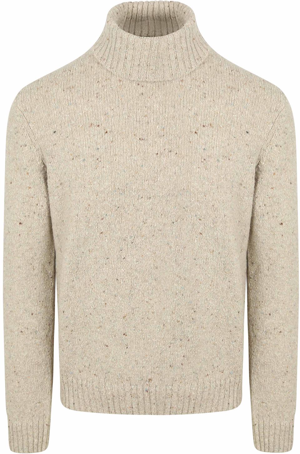 Rullhalsad Tröja Donegal Tweed Eco Wool Beige Storlek