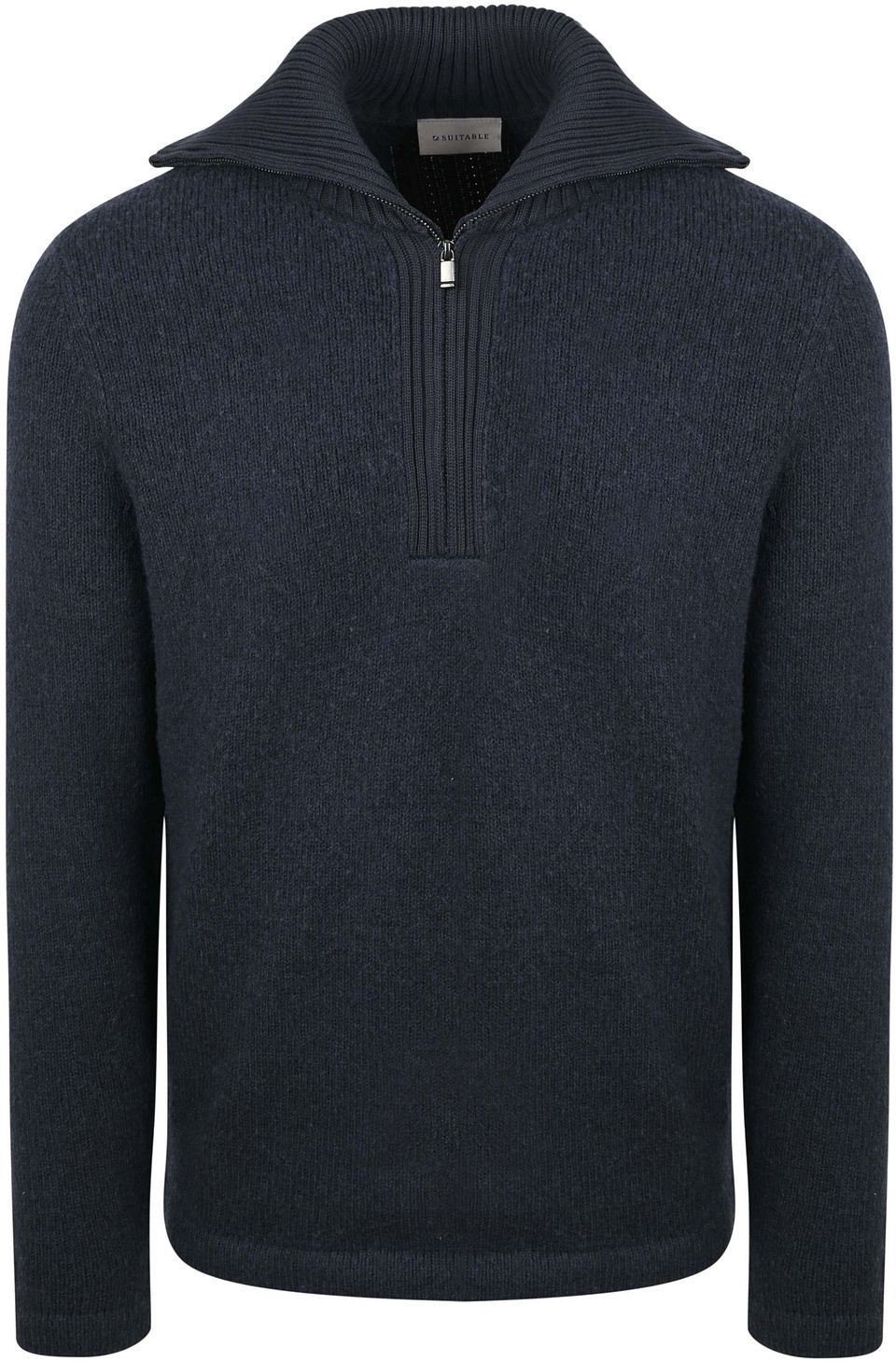Deep Zip Pullover Boiled Wool