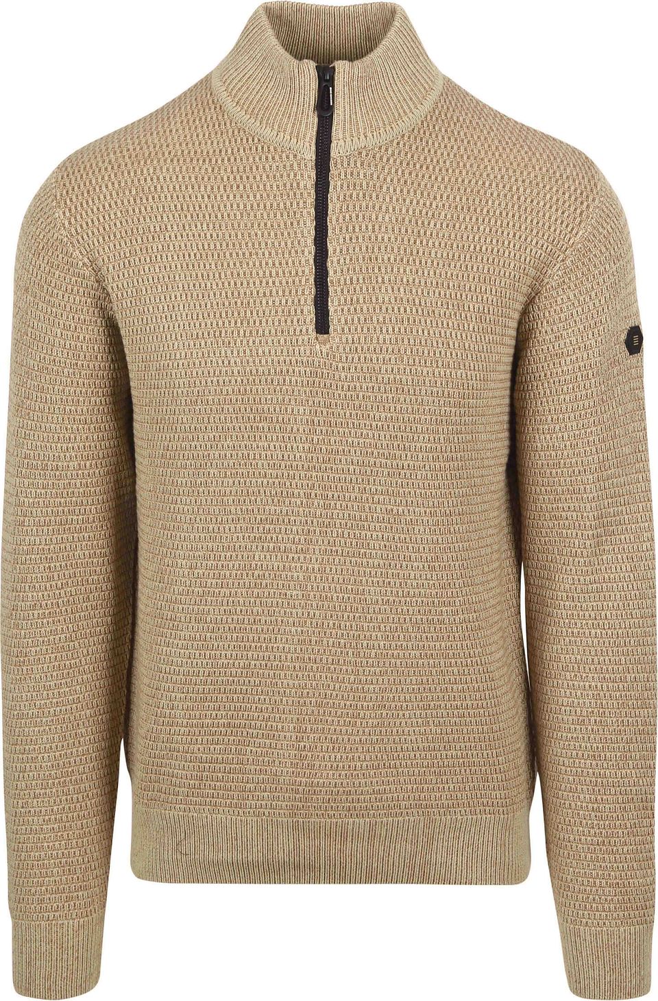 Halvziptröja Strukturmelerad Beige Storlek