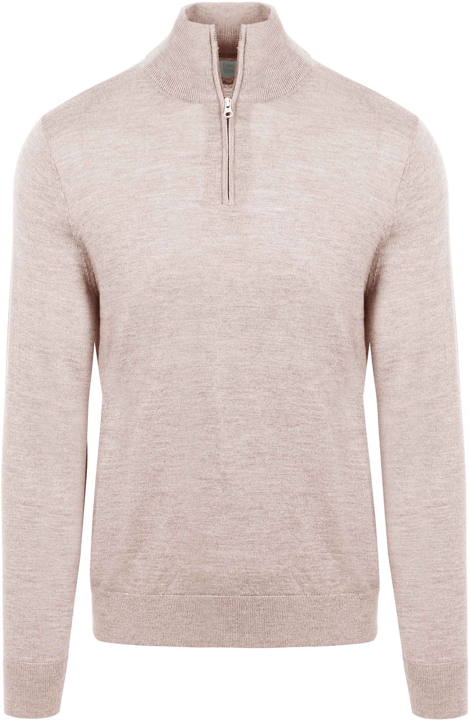 The Michael Halvzip Merinotröja Greige Beige Grå Storlek