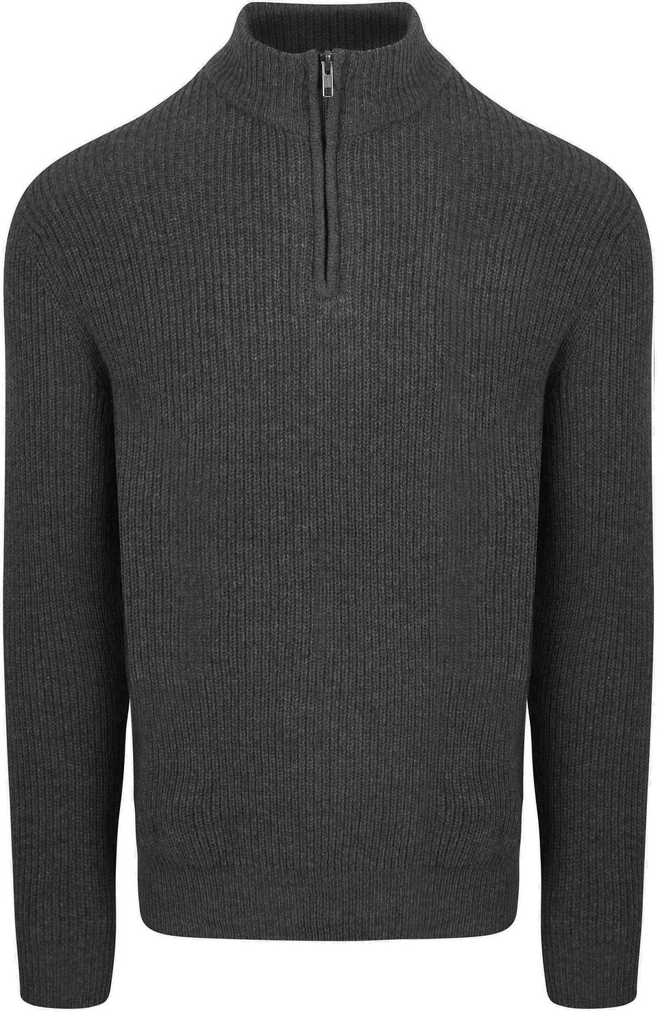 Half Zip-tröja Lammull Antracit Grå Storlek