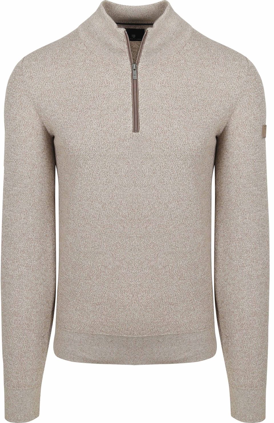 Halvzip Tröja Melerad Beige Storlek