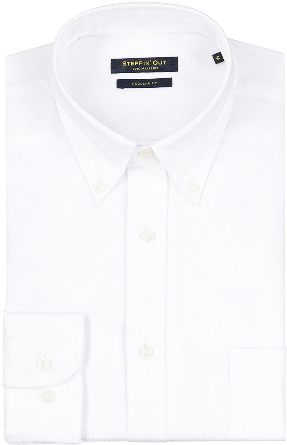 Skjorta Regular-Fit Button Down Dobby Vit Storlek