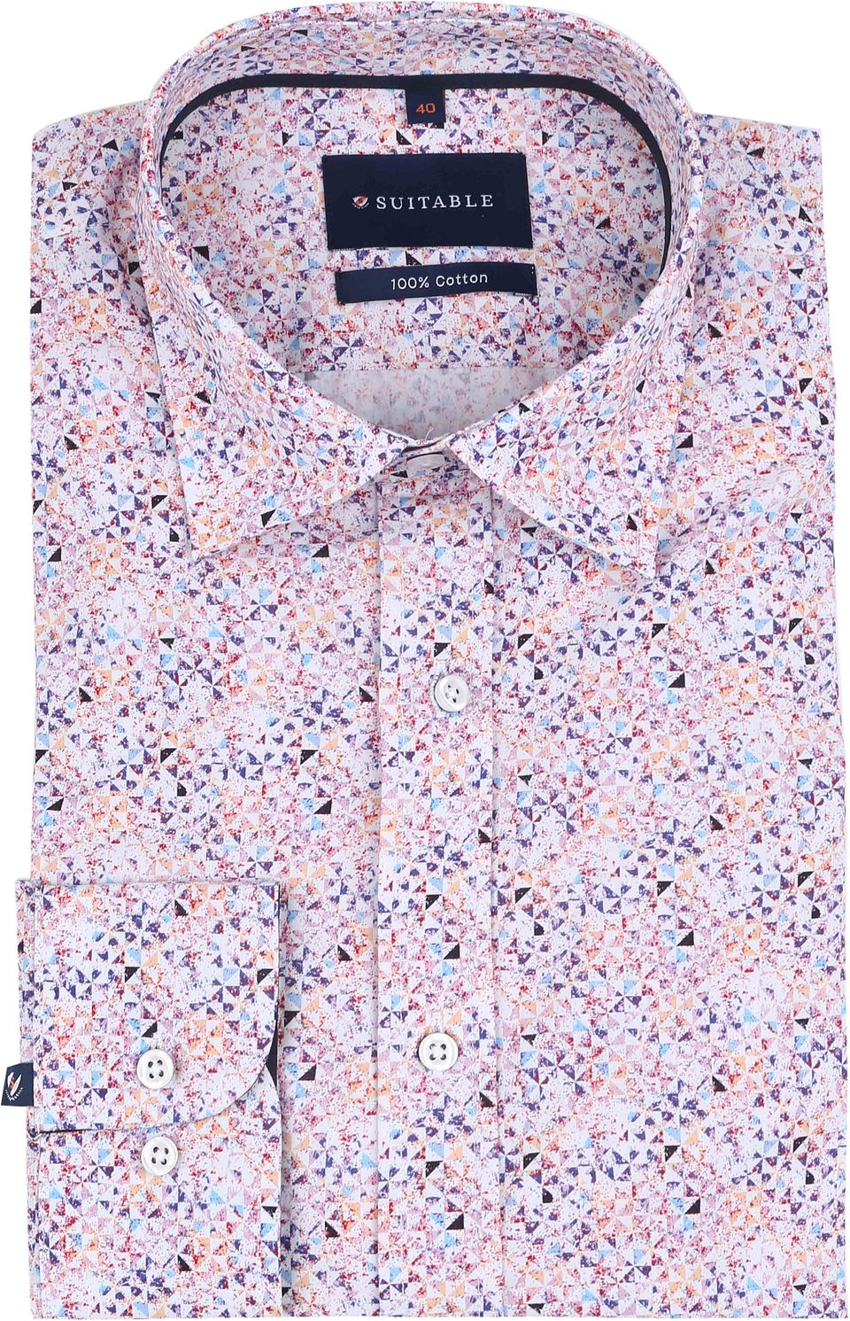 Mosaic Print Skjorta Mångfärgad Rosa
