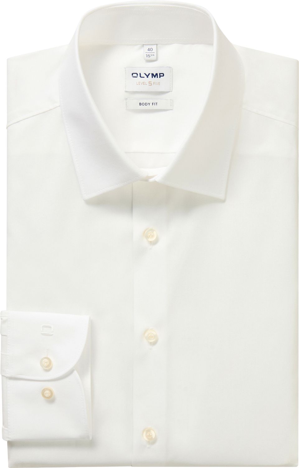 Level Five Skjorta Body Fit Extra Långa Ärmar Kräm Off-White Storlek