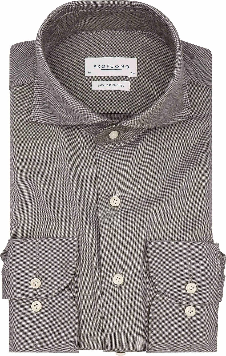 Japanese Knitted Skjorta Melerad Brun Storlek