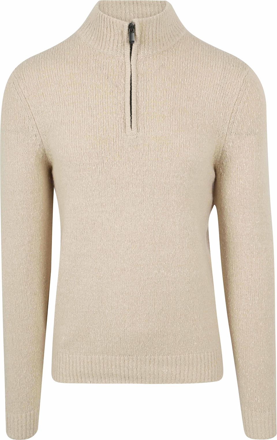 Half Zip Pullover Boiled Wool Ecru Off-White Beige Storlek