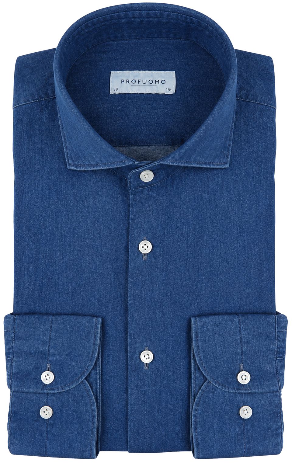 Jeans Twill Skjorta Indigo Blå Storlek