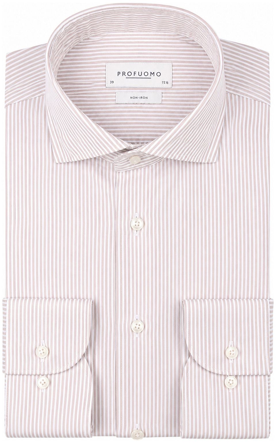 Twill Skjorta Streaks Beige Storlek