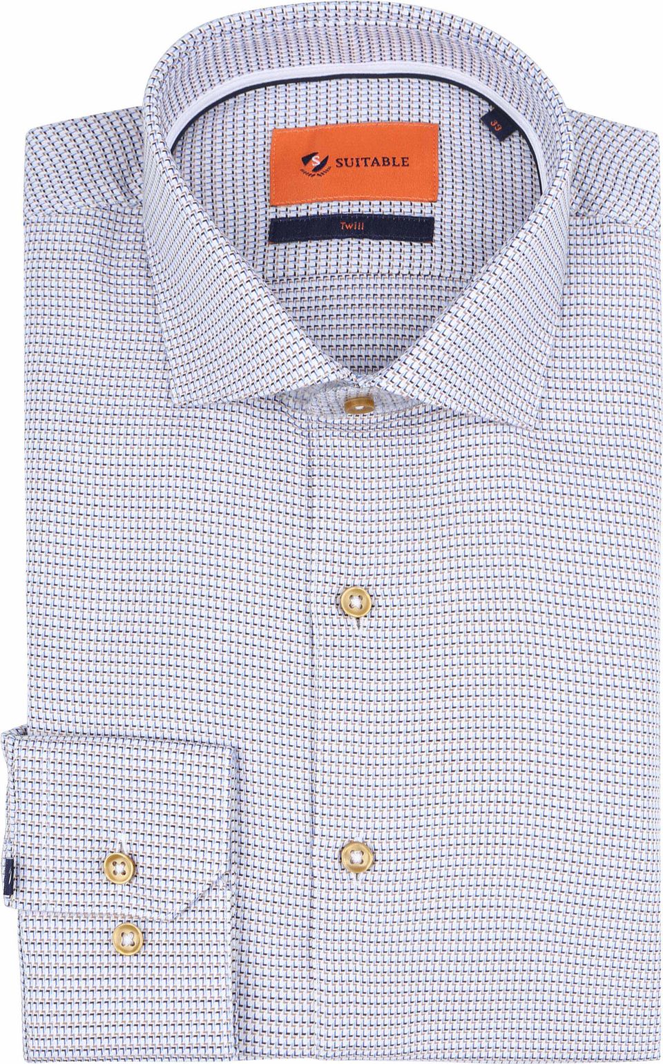 Skjorta Twill Print Beige Storlek