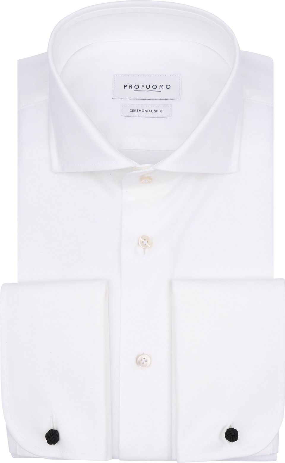 Profuomo Chemise Cut Away Manchette Double Off White