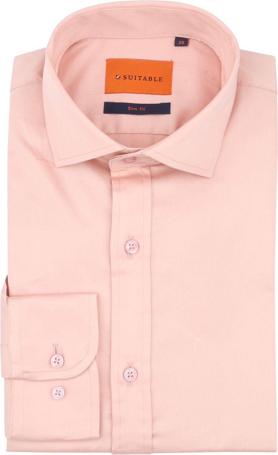 Satin Stretch Skjorta Rosa Storlek