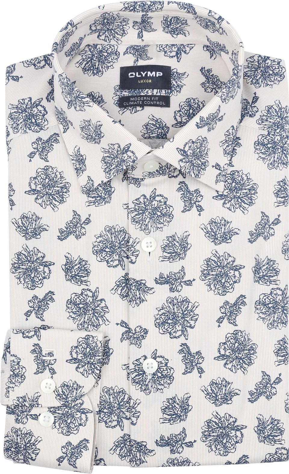 Luxor Skjorta Print Beige Blå Storlek