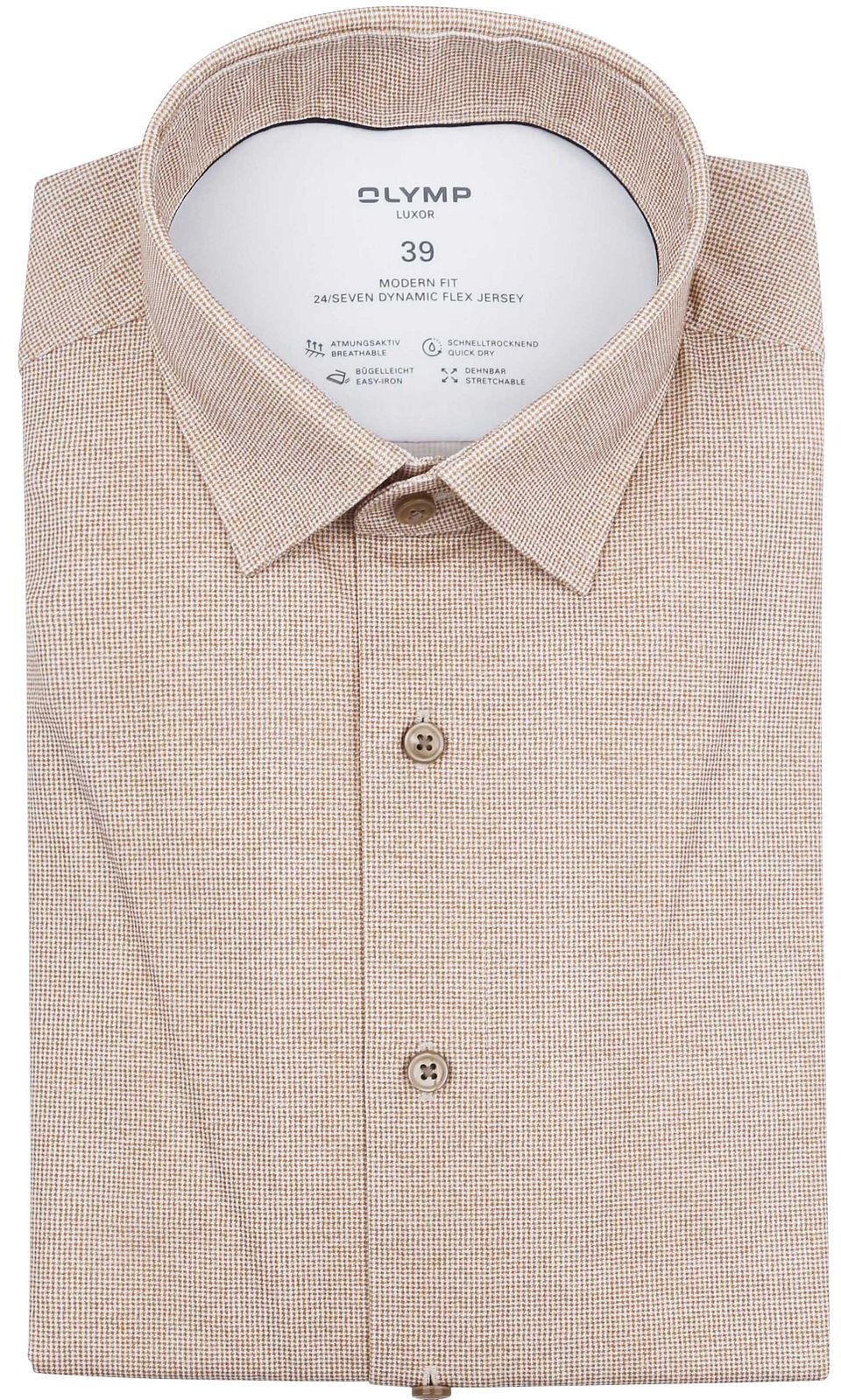 Luxor Skjorta Pied De Poule Brun Taupe