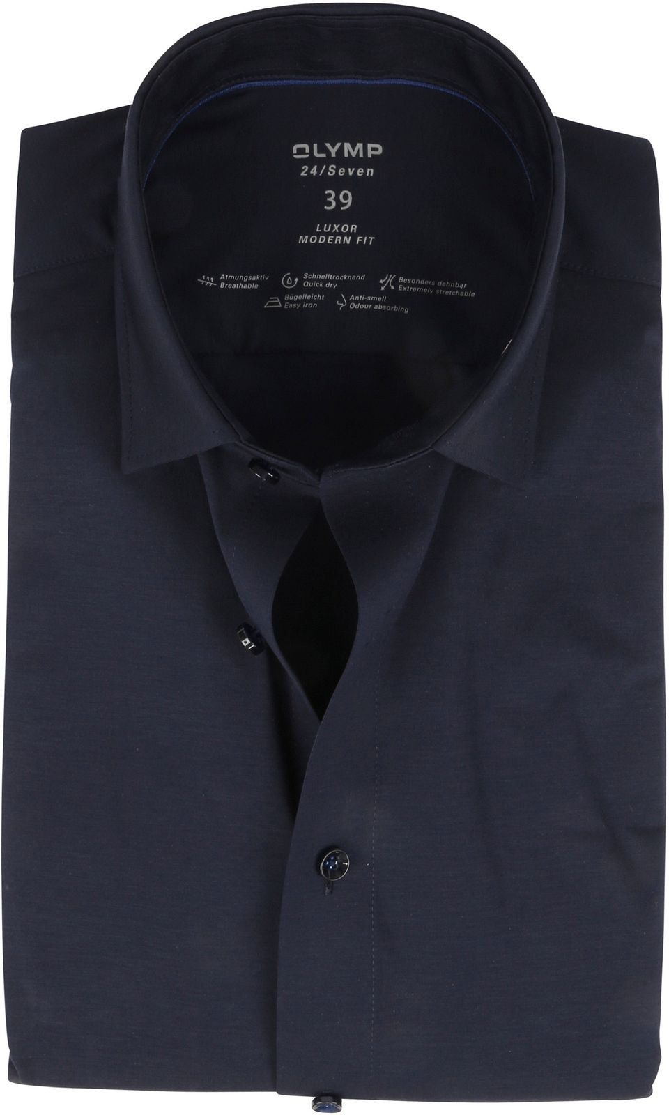 Luxor Jersey Stretch Skjorta 24/Seven Navy Mörkblå Blå Storlek